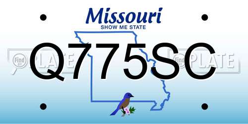Q775SC Missouri License Plate