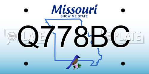 Q778BC Missouri License Plate
