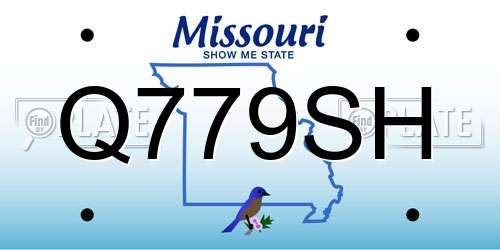 Q779SH Missouri License Plate