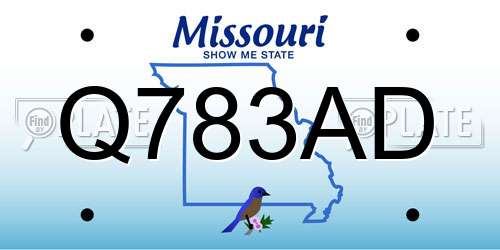 Q783AD Missouri License Plate