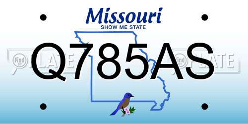 Q785AS Missouri License Plate