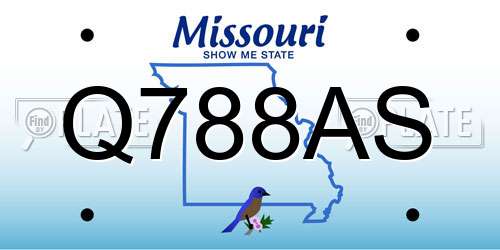 Q788AS Missouri License Plate