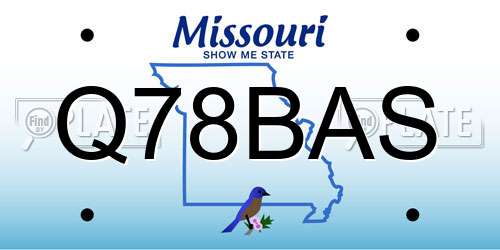 Q78BAS Missouri License Plate