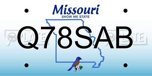 Q78SAB Missouri License Plate