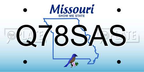 Q78SAS Missouri License Plate