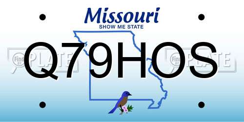 Q79HOS Missouri License Plate