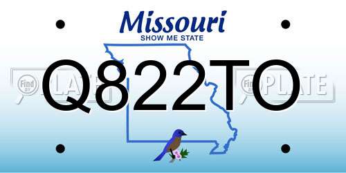 Q822TO Missouri License Plate