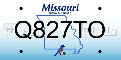 Q827TO Missouri License Plate