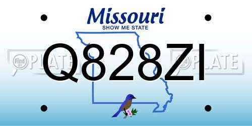 Q828ZI Missouri License Plate