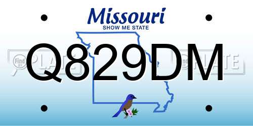 Q829DM Missouri License Plate
