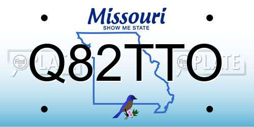 Q82TTO Missouri License Plate