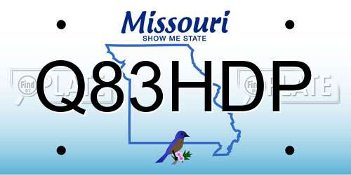 Q83HDP Missouri License Plate
