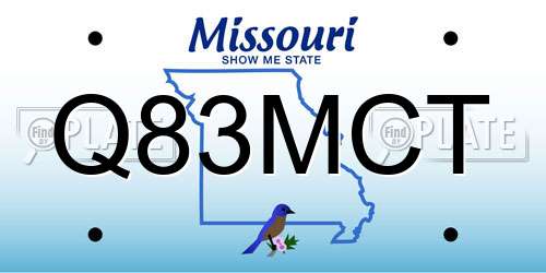 Q83MCT Missouri License Plate