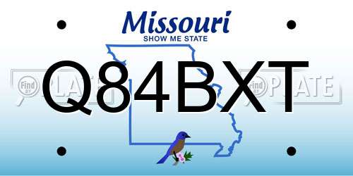 Q84BXT Missouri License Plate