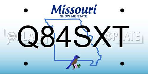 Q84SXT Missouri License Plate