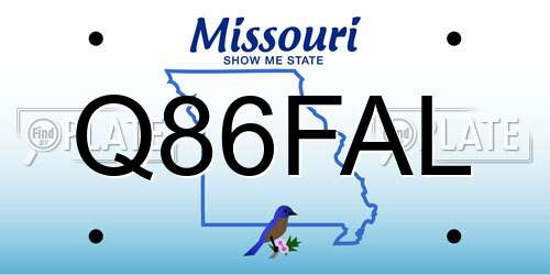 Q86FAL Missouri License Plate