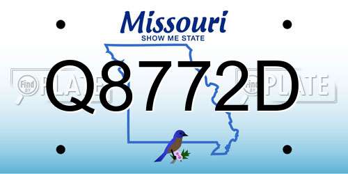Q8772D Missouri License Plate
