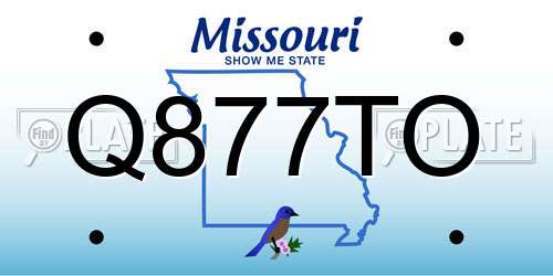Q877TO Missouri License Plate