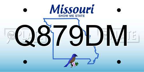 Q879DM Missouri License Plate