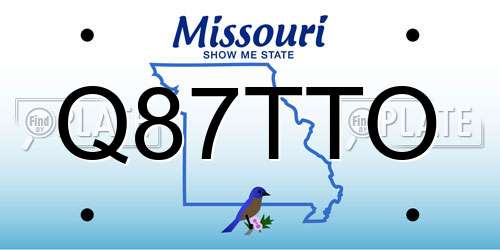 Q87TTO Missouri License Plate