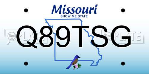 Q89TSG Missouri License Plate
