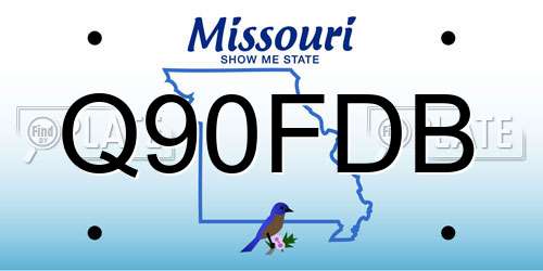 Q90FDB Missouri License Plate
