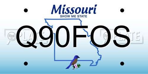 Q90FOS Missouri License Plate