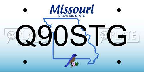 Q90STG Missouri License Plate