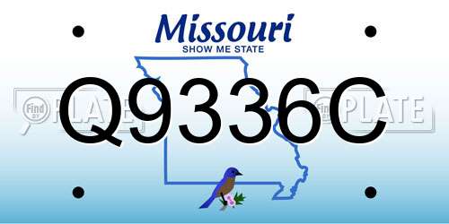 Q9336C Missouri License Plate