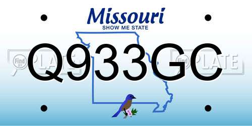 Q933GC Missouri License Plate