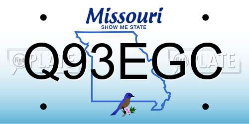 Q93EGC Missouri License Plate