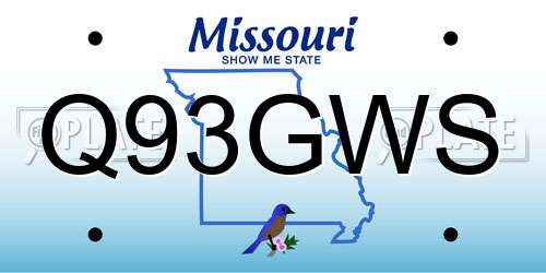Q93GWS Missouri License Plate