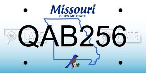 QAB256 Missouri License Plate