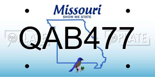 QAB477 Missouri License Plate