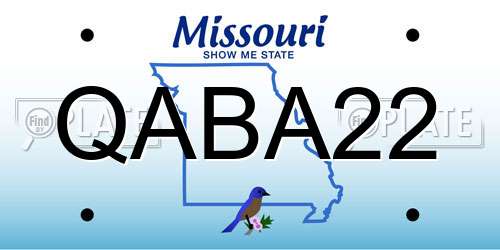QABA22 Missouri License Plate
