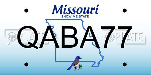 QABA77 Missouri License Plate