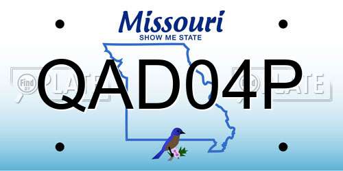 QAD04P Missouri License Plate