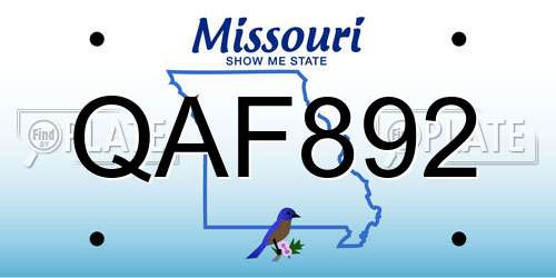 QAF892 Missouri License Plate