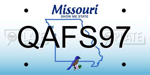 QAFS97 Missouri License Plate