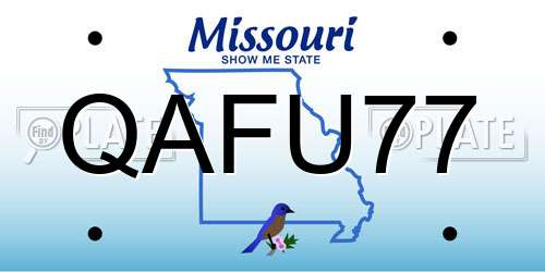 QAFU77 Missouri License Plate