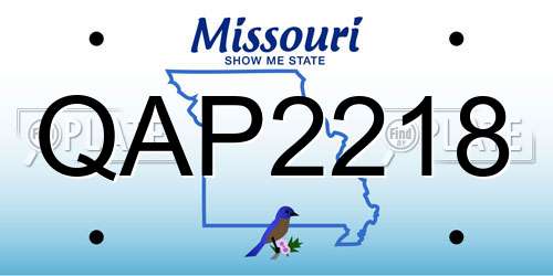 QAP2218 Missouri License Plate