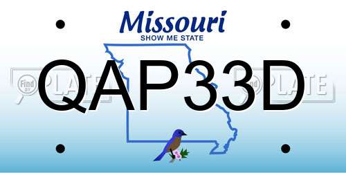 QAP33D Missouri License Plate