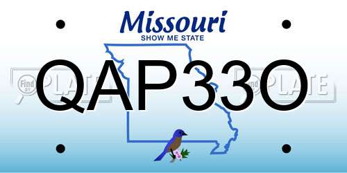 QAP33O Missouri License Plate
