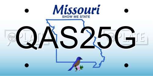 QAS25G Missouri License Plate