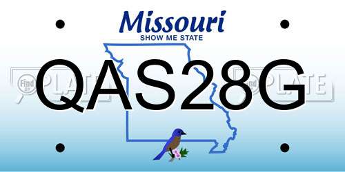 QAS28G Missouri License Plate