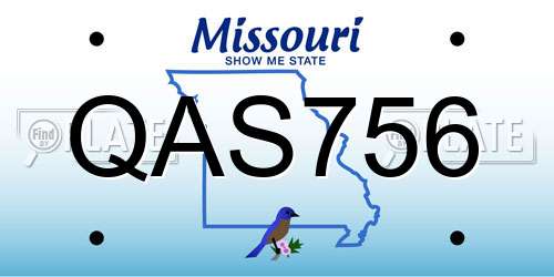 QAS756 Missouri License Plate