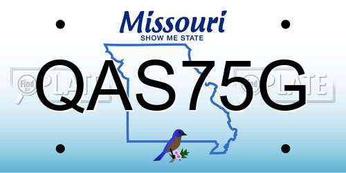 QAS75G Missouri License Plate
