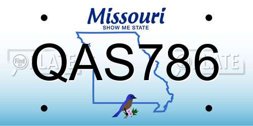 QAS786 Missouri License Plate