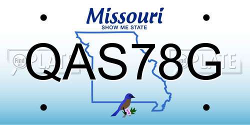 QAS78G Missouri License Plate