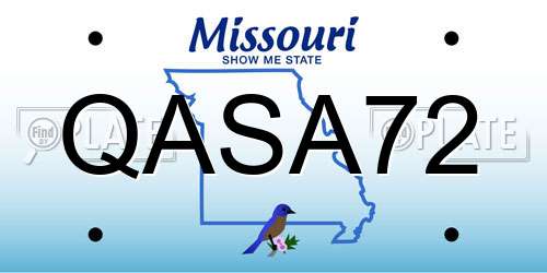 QASA72 Missouri License Plate